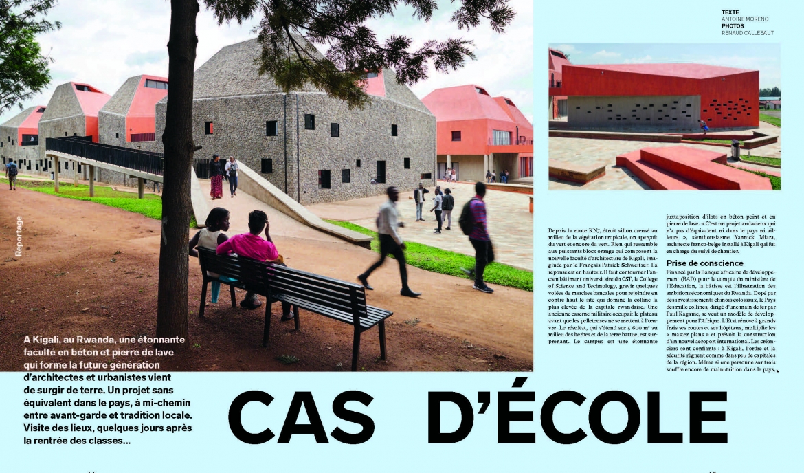Article sur l'Ecole d'Architecture de Kigali dans le magazine belge Le Vif Weekend